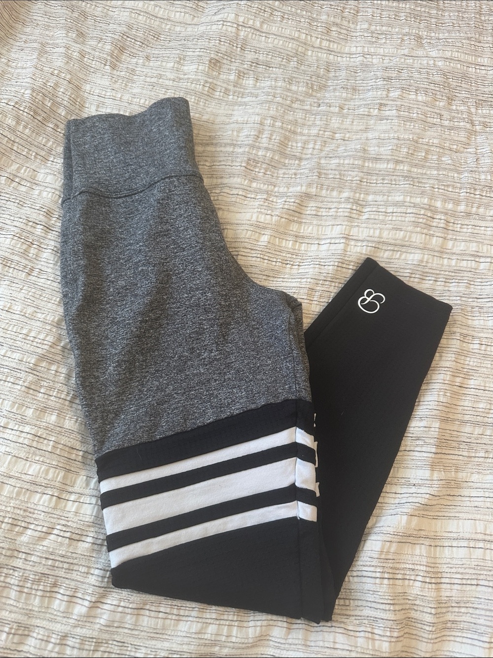 Bombshell Women’s Grey & Black Striped Athletic Leggings
